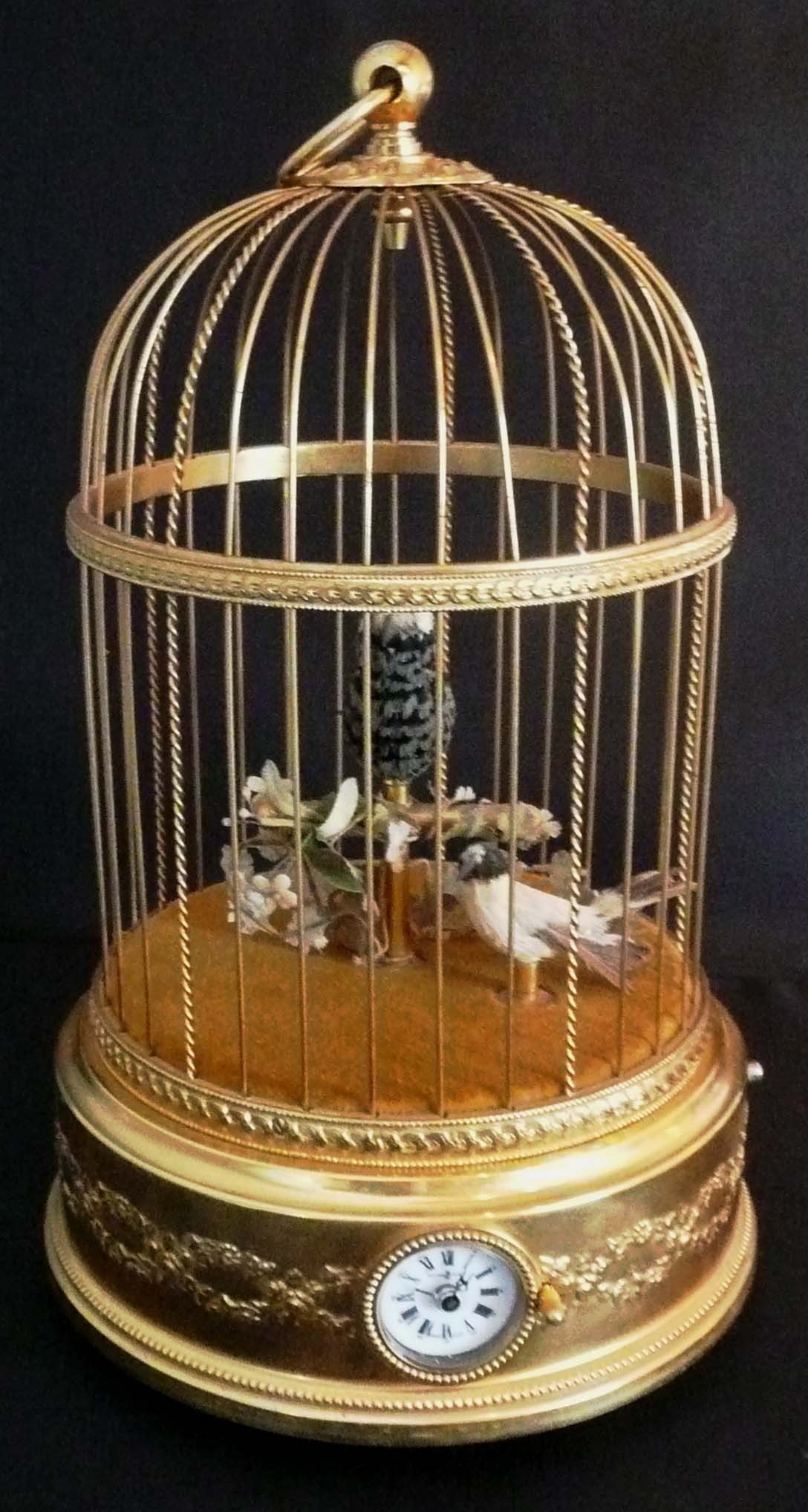 Cage avec oiseau chanteur - 20ème siècle